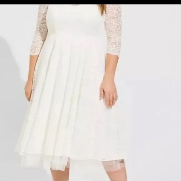 Torrid NWT Ivory Lace Tea-Length Wedding Dress Engagement Shower plus size 24 Torrid NWT Ivory Lace Tea-Length Wedding Dress Engagement Shower plus size 24